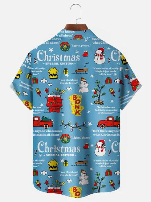 Men's Christmas Funny Graphic Short Sleeve Hawaiian Shirt